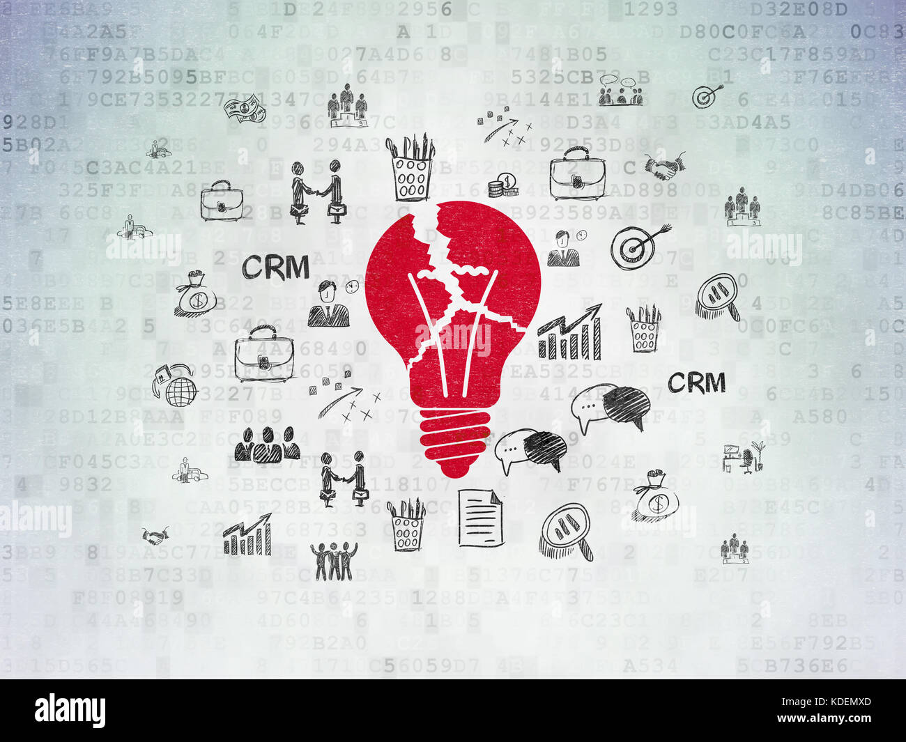 Business concept: Light Bulb on Digital Data Paper background Stock ...