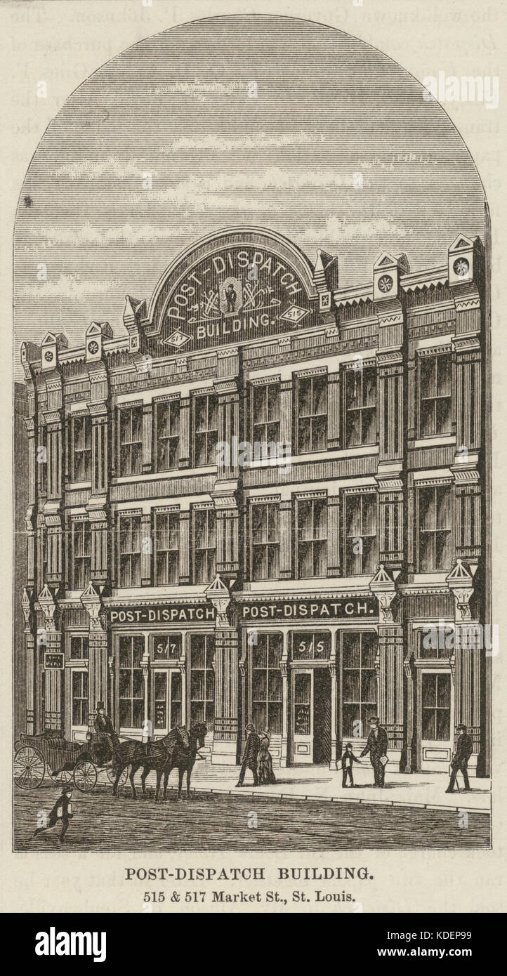 St. Louis Post Dispatch building at 515 and 517 Market Street Stock ...