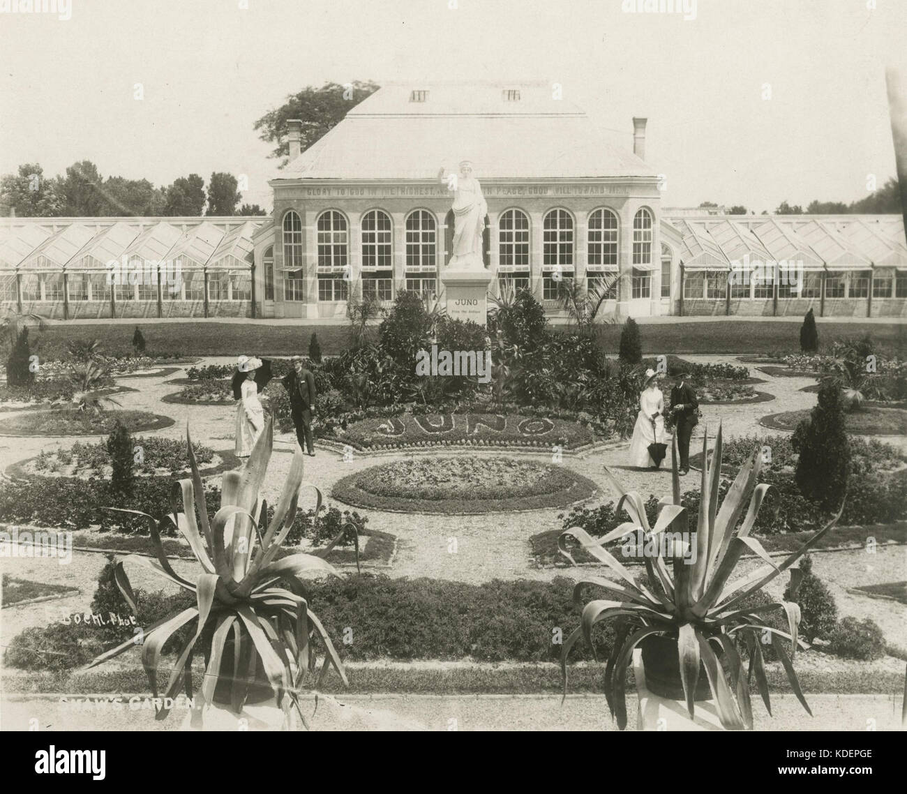 Shaw's Garden Parterre and Palm House. (Missouri Botanical Garden) Stock Photo
