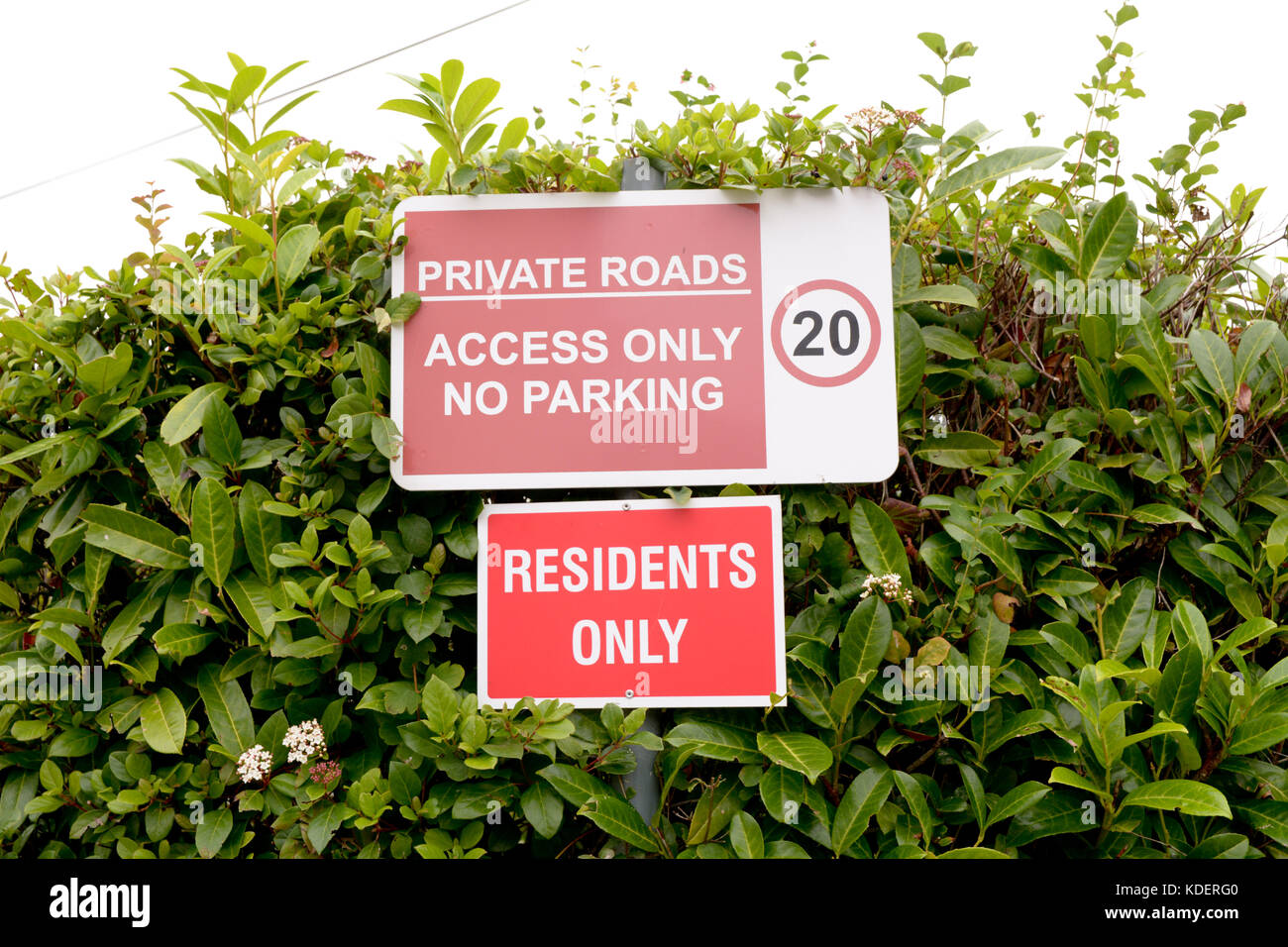 Private Roads - Access Only No Parking and Residents Only signs Stock Photo  - Alamy