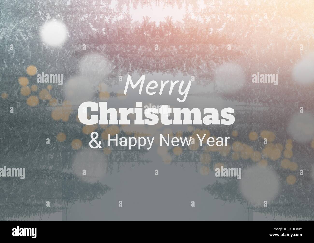 Digital composite of merry Christmas and happy new year text on snow ...