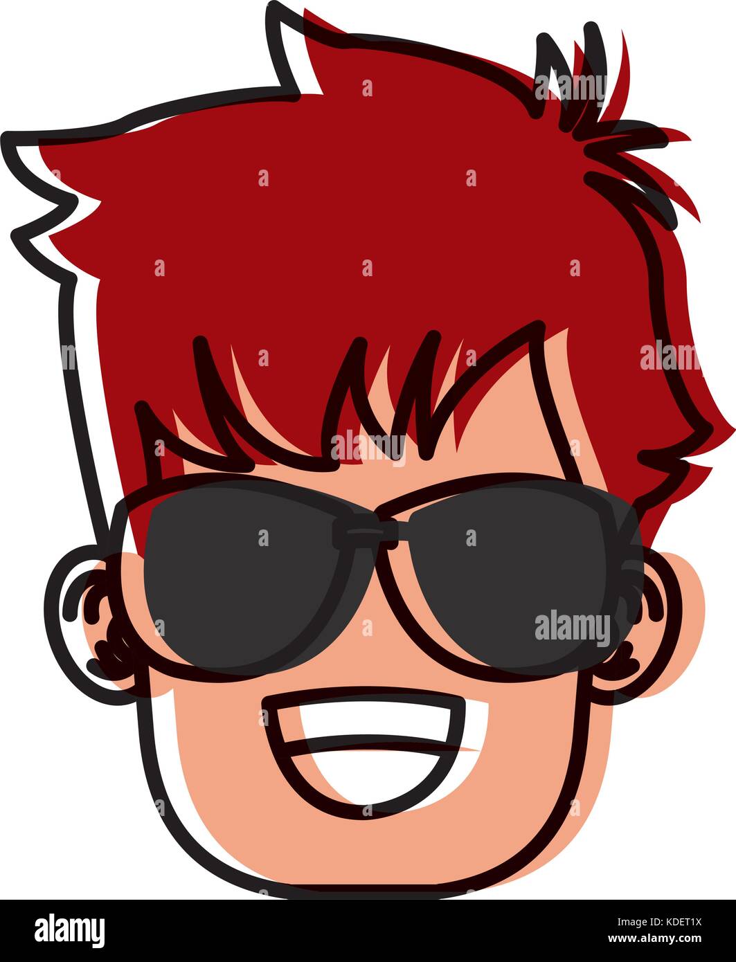 Boy with sunglasses cartoon Stock Vector Image & Art Alamy