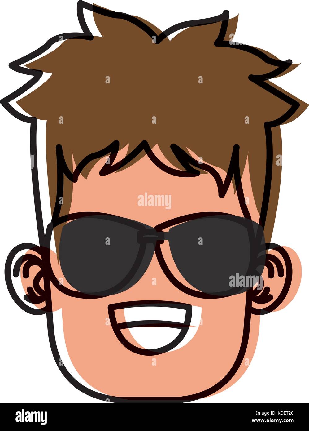 Boy with sunglasses cartoon Stock Vector Image & Art Alamy