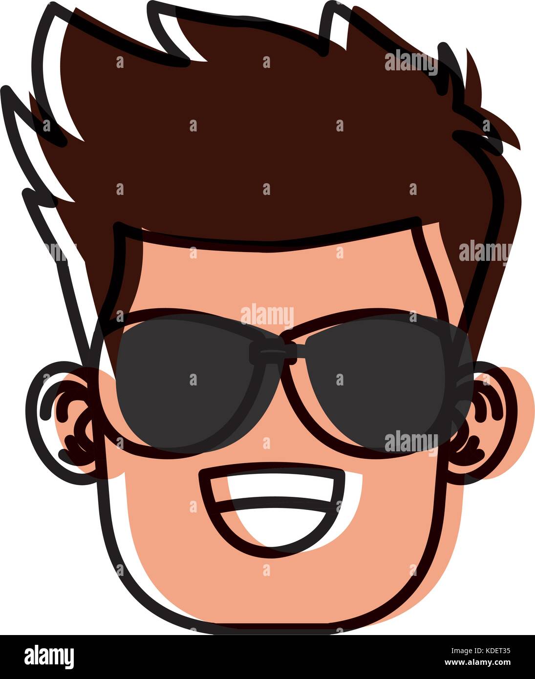 Boy with sunglasses cartoon Stock Vector Image & Art Alamy