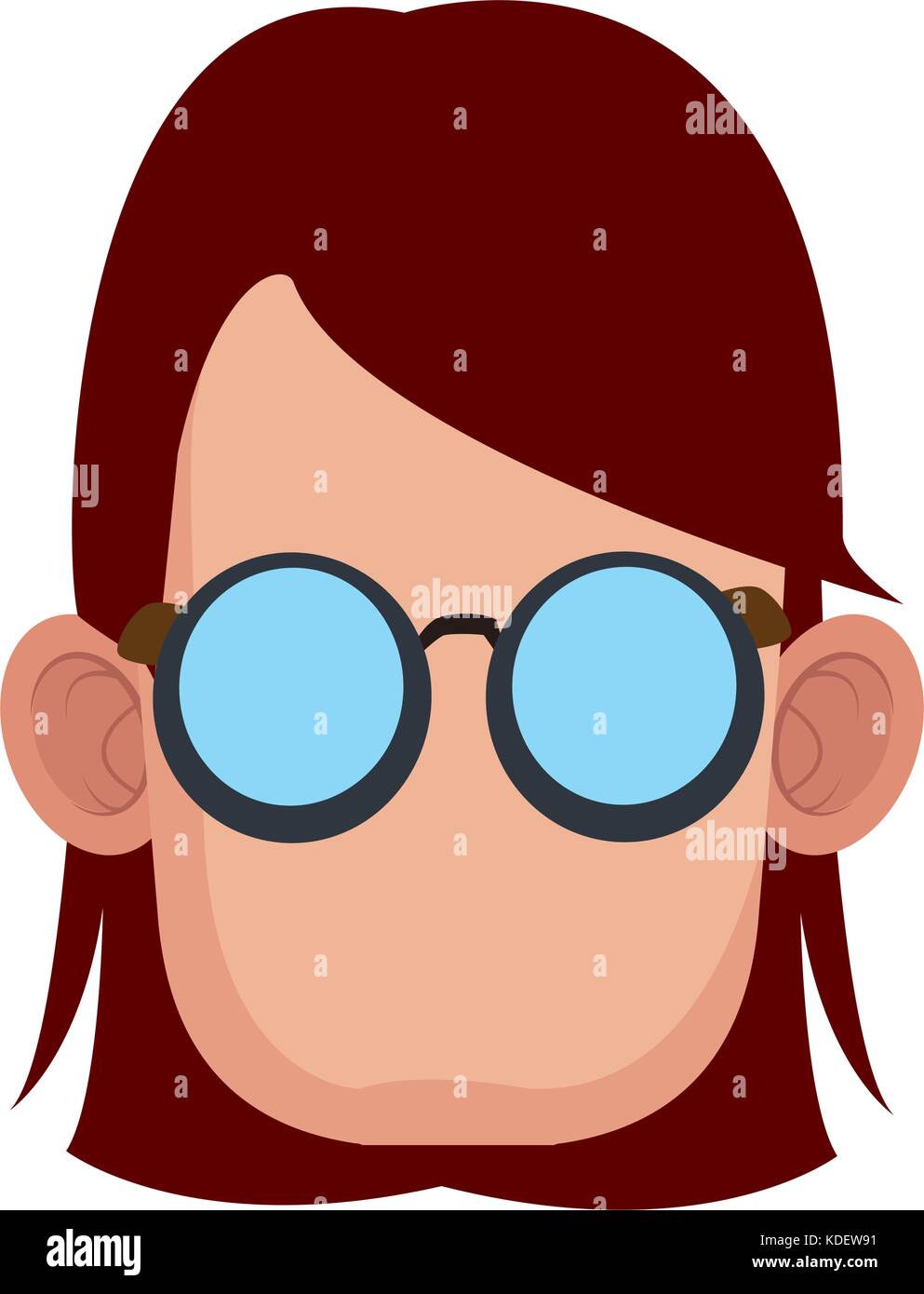 Cute girl with glasses cartoon Stock Vector Image & Art Alamy