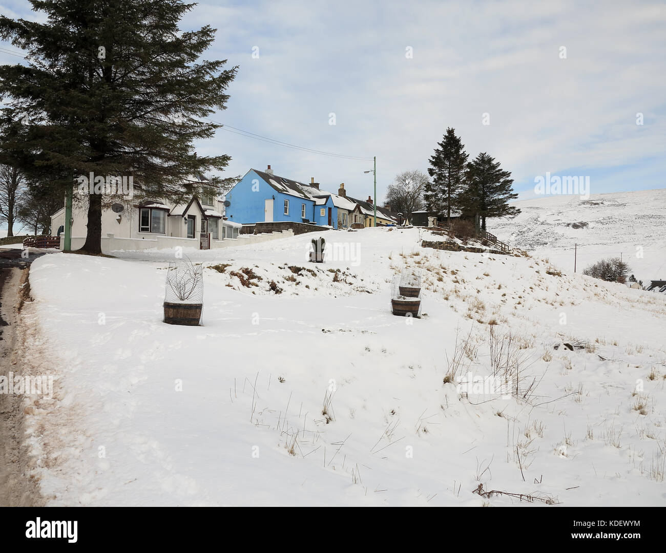 Leadhills in snow Stock Photo