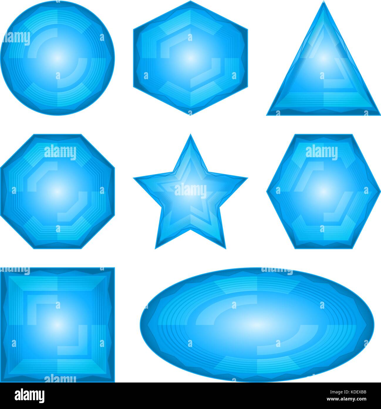 Icons buttons blue, set Stock Vector Image & Art - Alamy