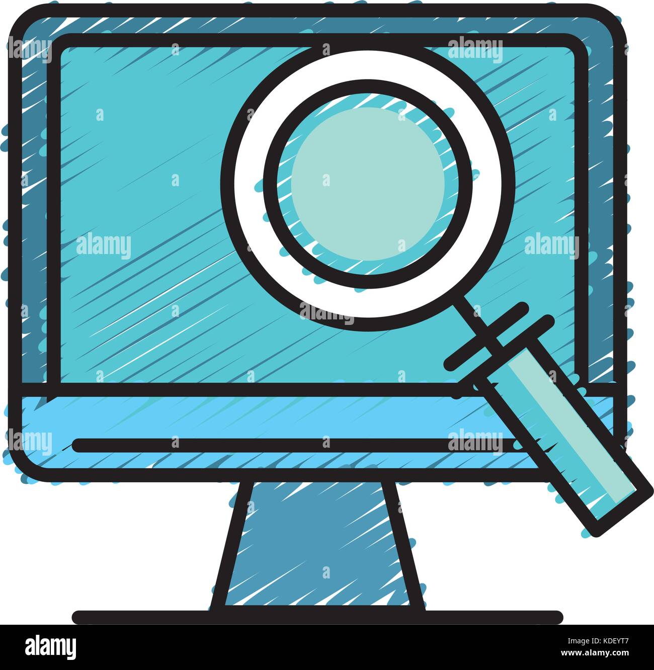 computer technology information with magnifying glass vector ...
