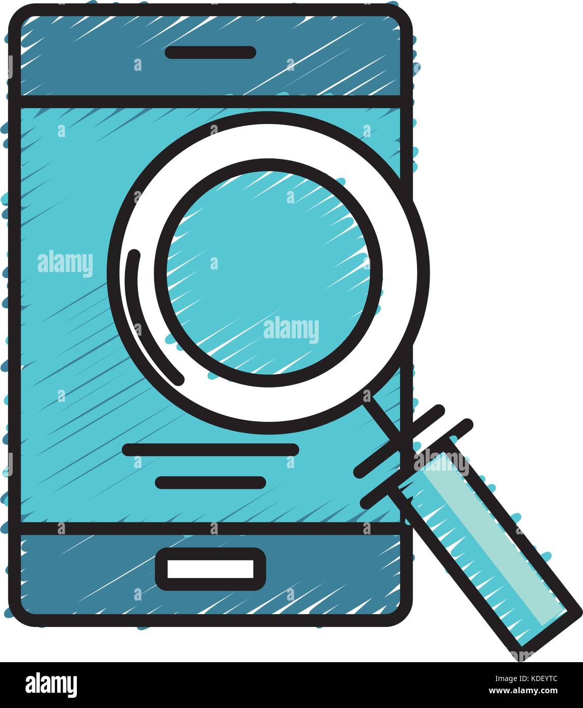 smartphone technology information with magnifying glass vector ...