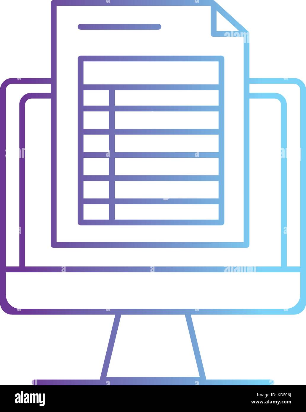 line computer document information and business strategy vector ...