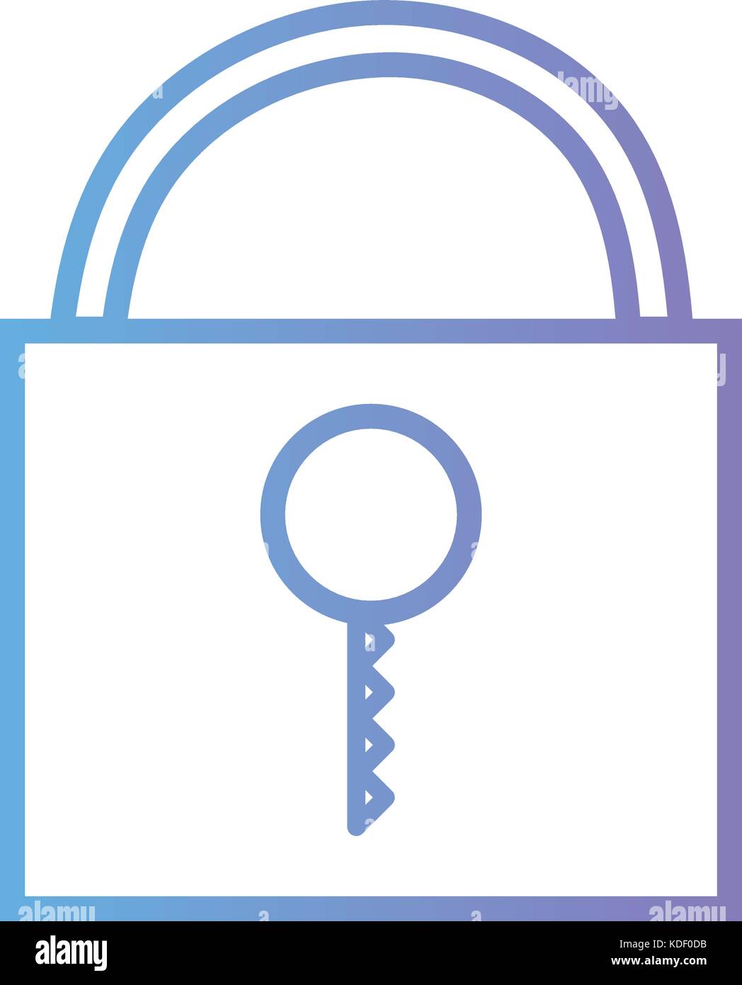 line padlock element and security protection vector illustration Stock ...