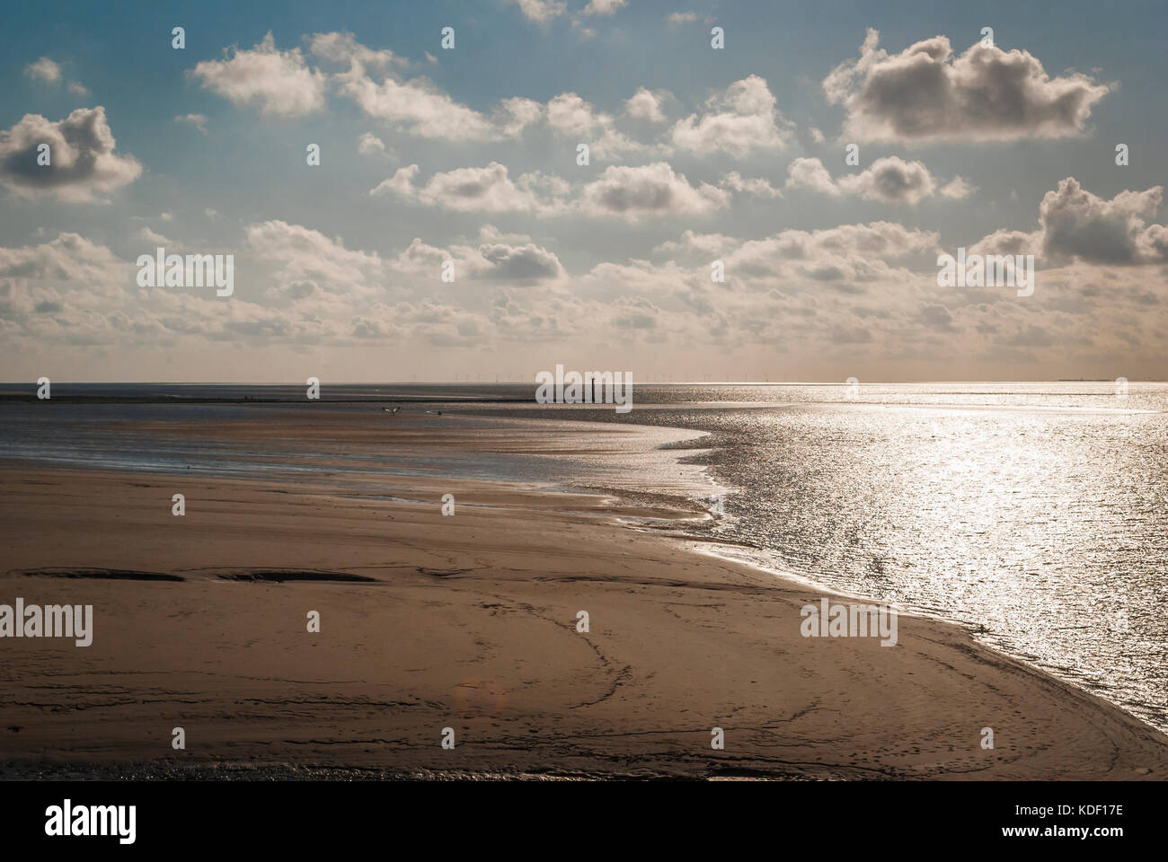 Refected sunlight on Morecambe Bay, Lancashire,England Stock Photo - Alamy