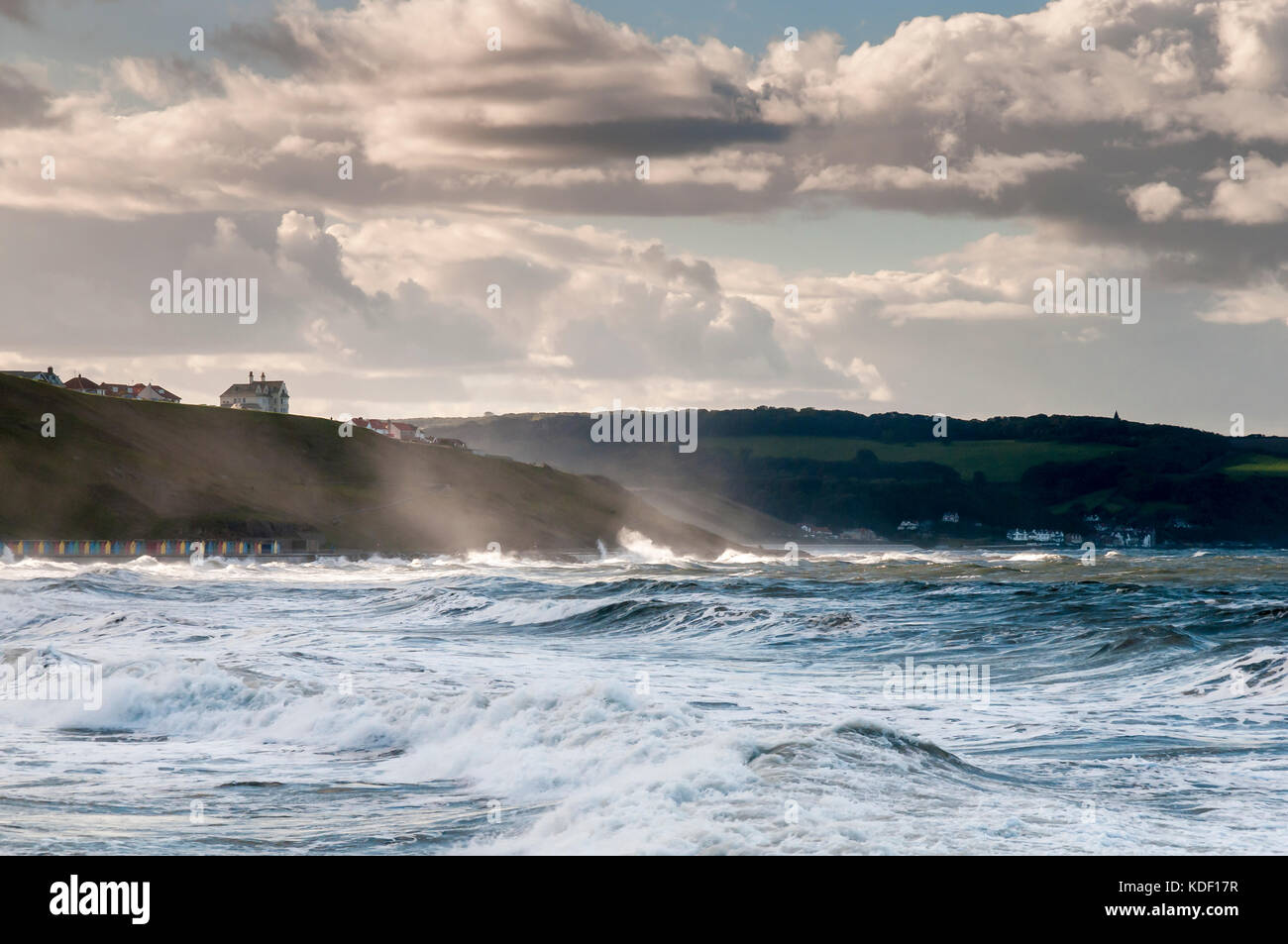 Heavy seas at Whitby on the East Coast of Yorkshire, England. Stock Photo