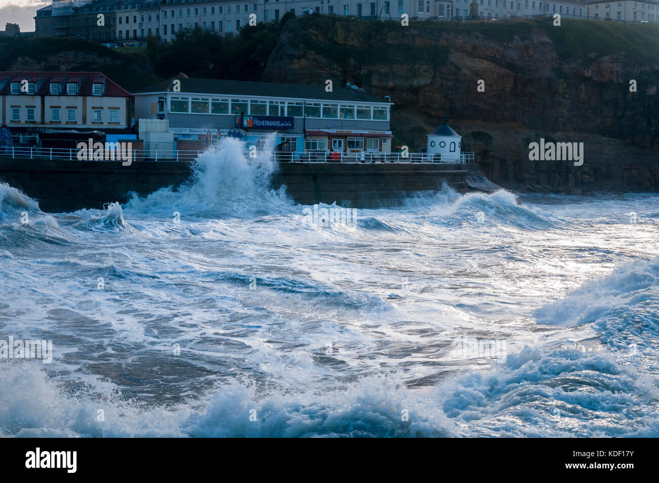 Heavy seas at Whitby, Yorkshire, England Stock Photo