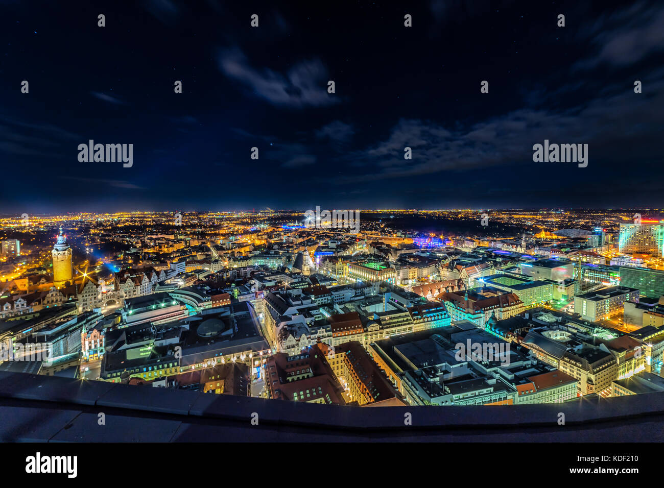 Leipzig nightly skyline Stock Photo