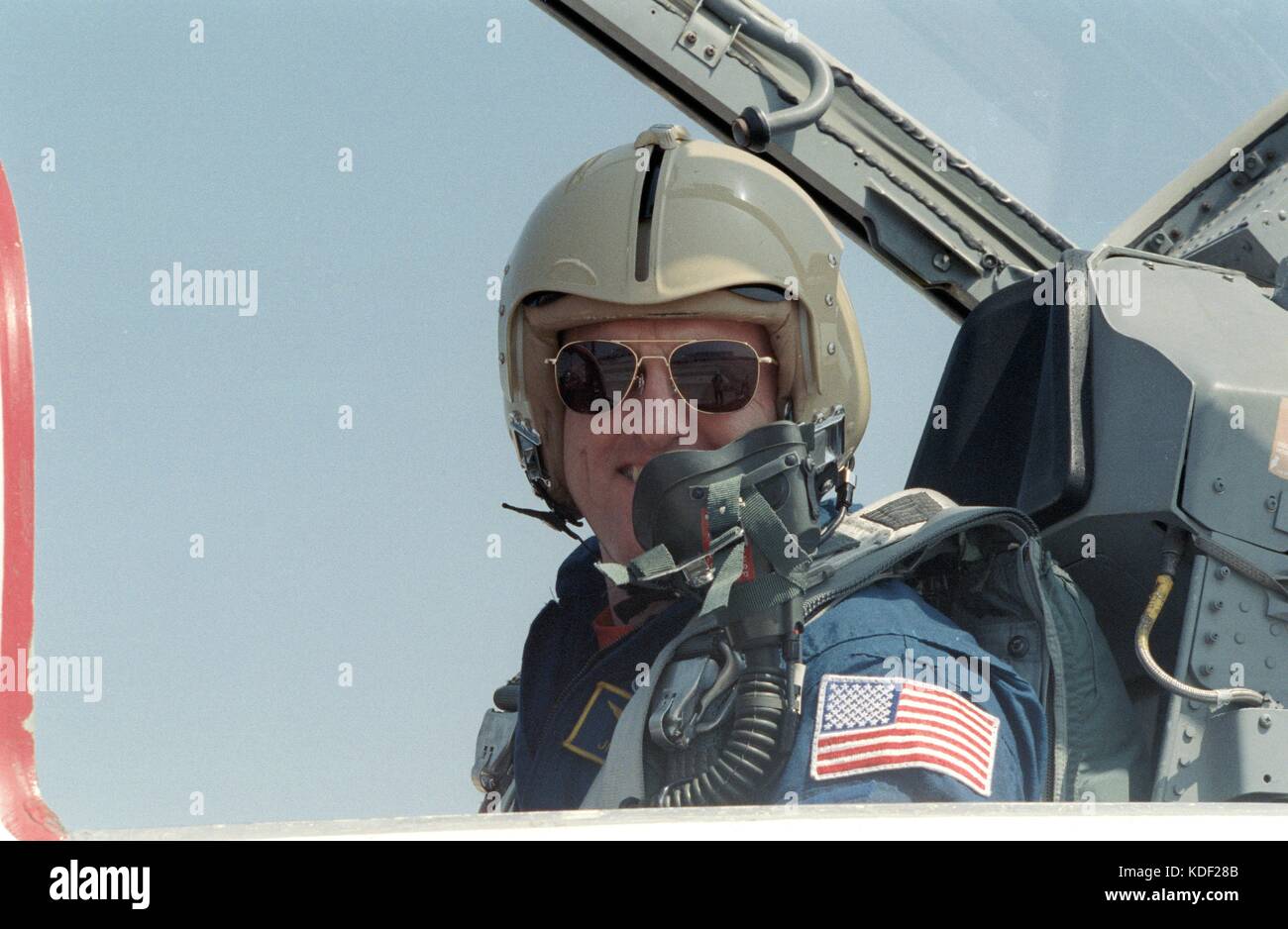 NASA STS-29 mission prime crew astronaut James Buchli prepares to ...