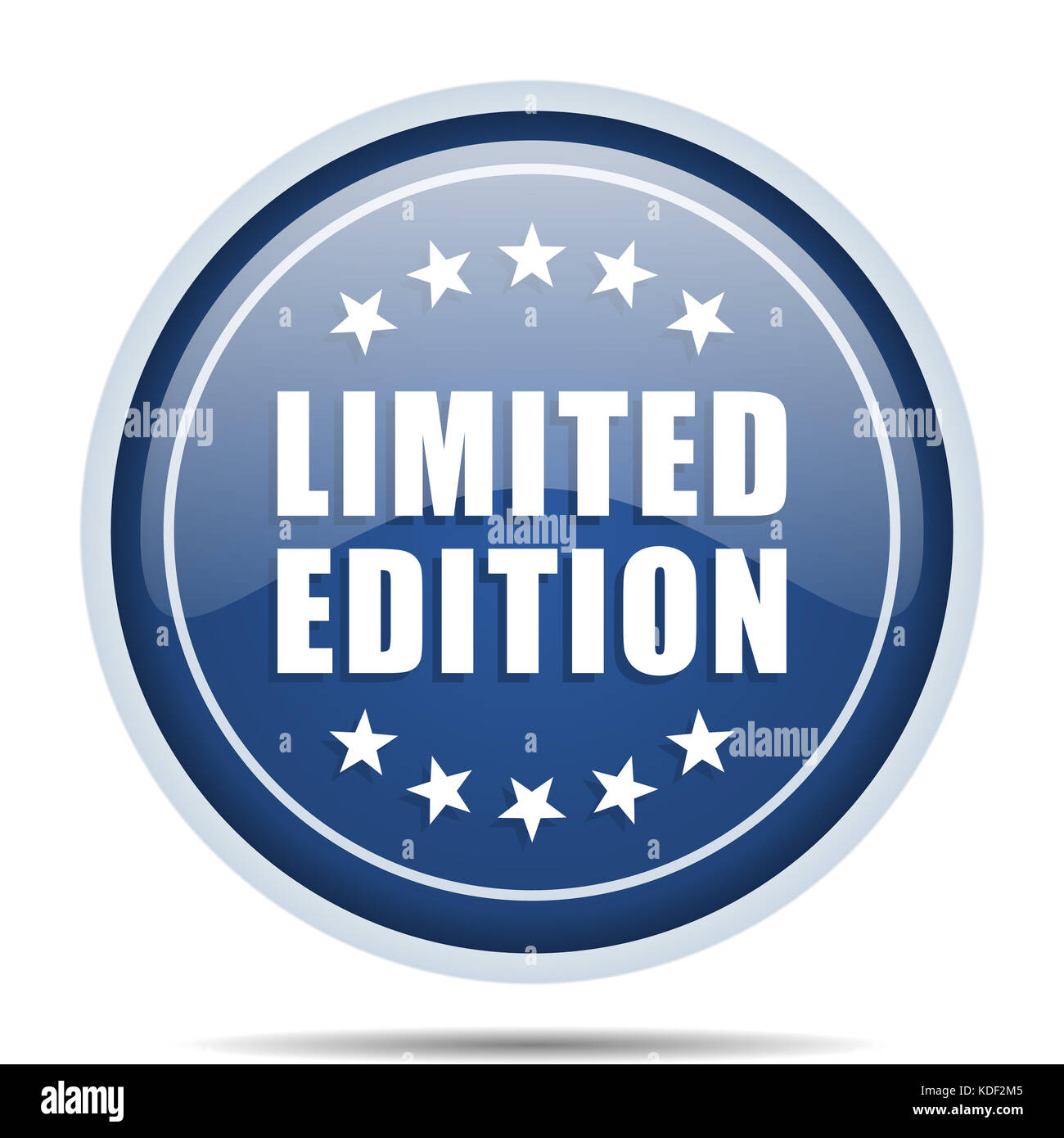 Limited edition blue round web icon. Circle isolated internet button ...