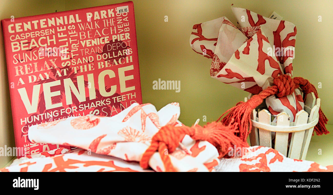 Coral And White Colored Home Decor Gift On Sale In A Store In