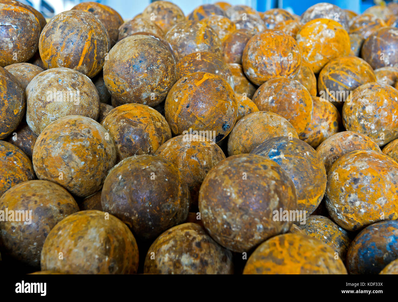 Grinding balls for grinding copper ore in a ball mill, Erdenet Mining  Corporation EMC, Erdenet Copper Mine, Erdenet, Mongolia Stock Photo - Alamy