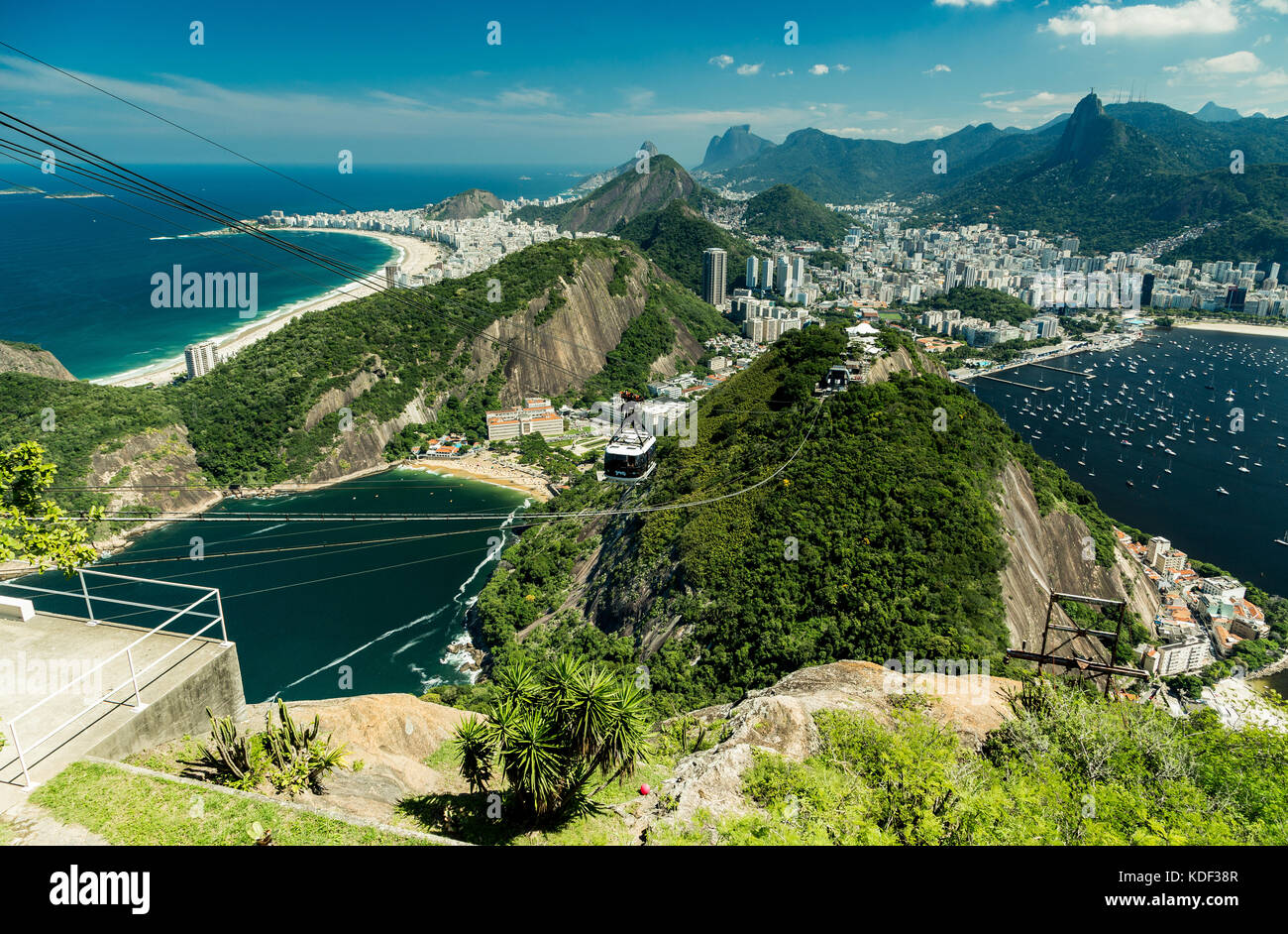Cable car ride, Rio De Janeiro, Brazil Stock Photo