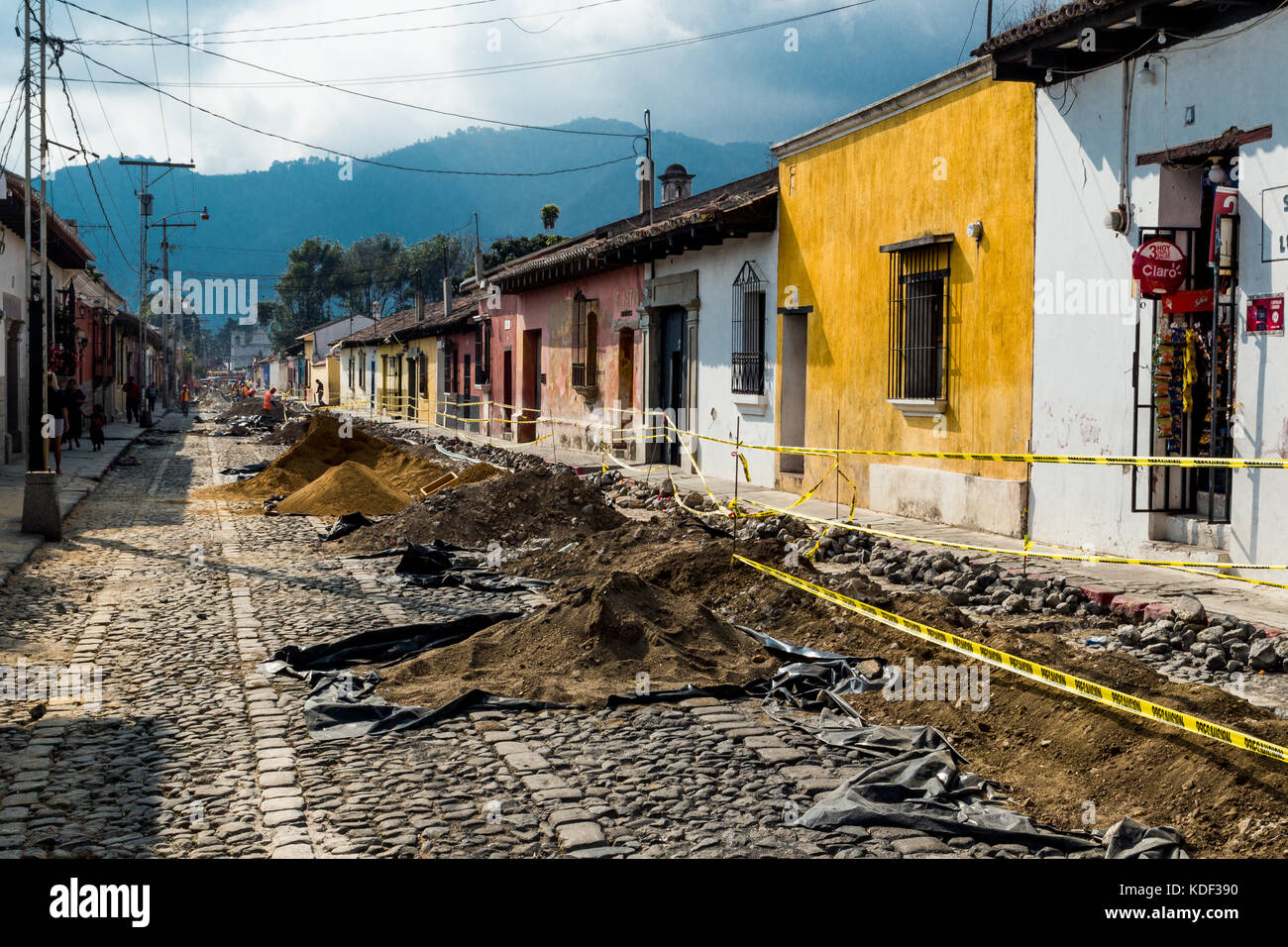 Street of Antigua, Guatemala Stock Photo