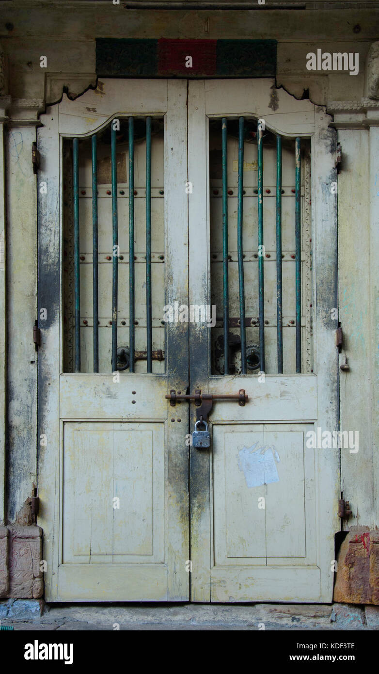 Old Vintage Traditional Wooden Door In The Heritage City Ahmedabad