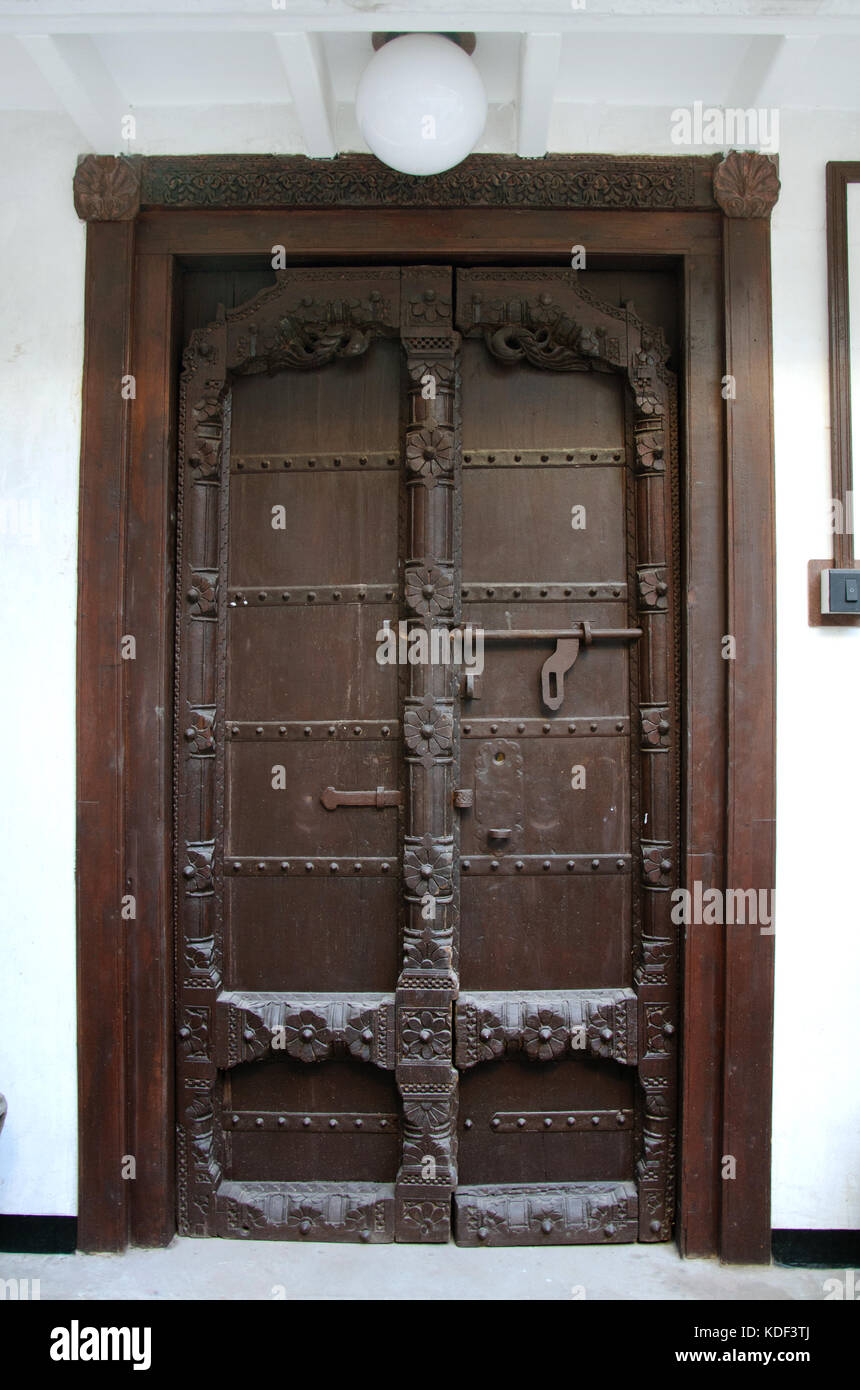 Old Vintage Traditional Wooden Door In The Heritage City Ahmedabad