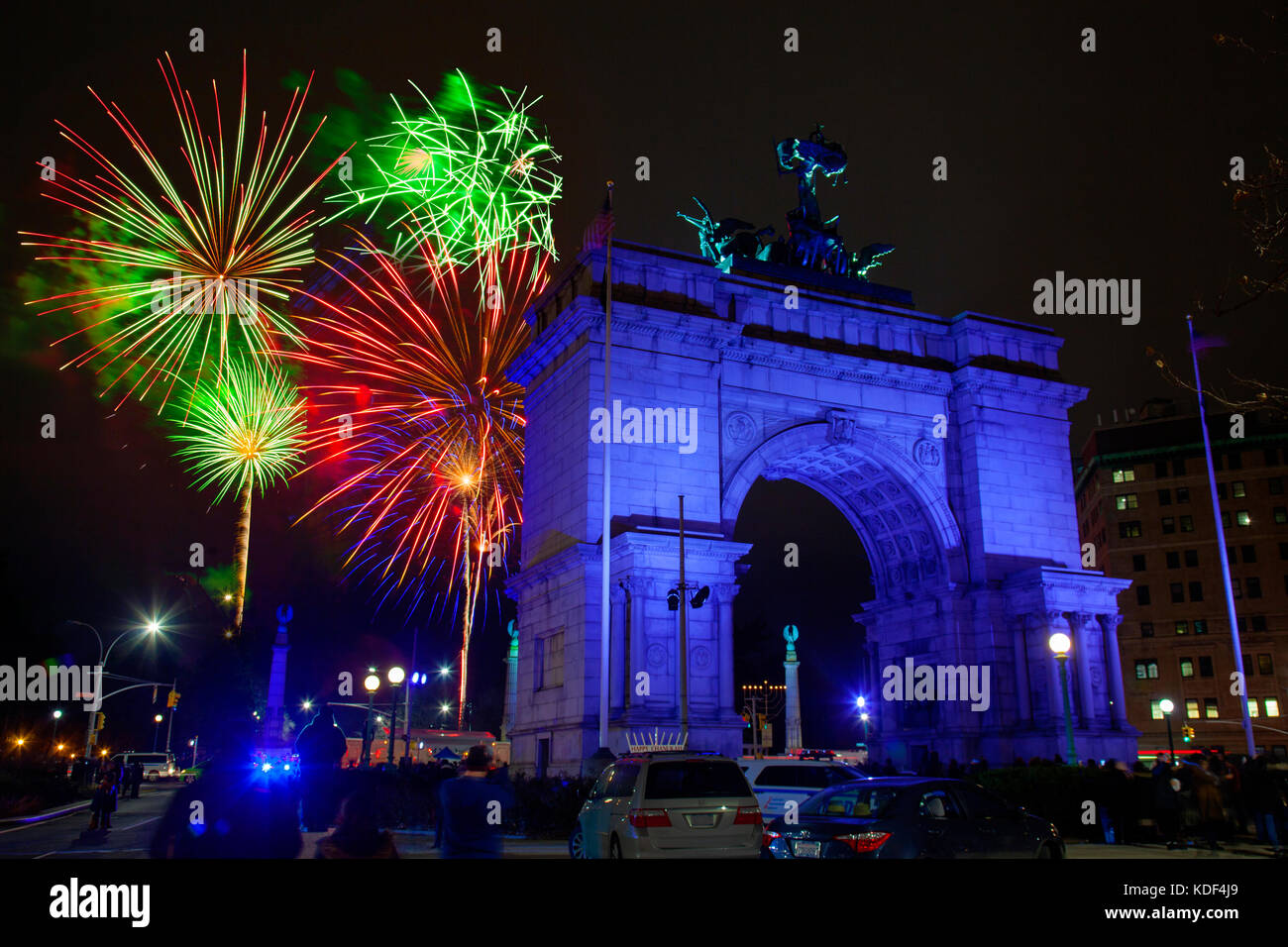 New Years eve fireworks Brooklyn NYC Stock Photo Alamy