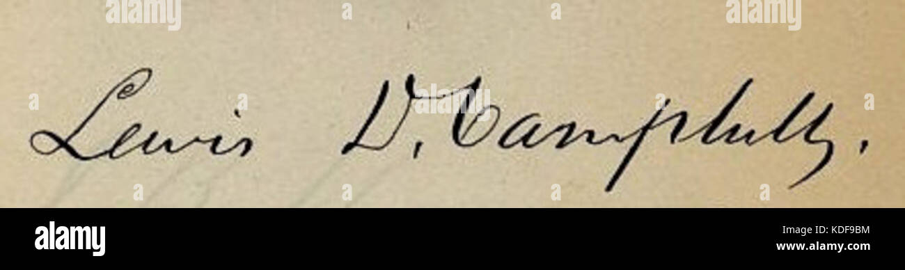 Lewis D. Campbell signature 1859 Stock Photo Alamy