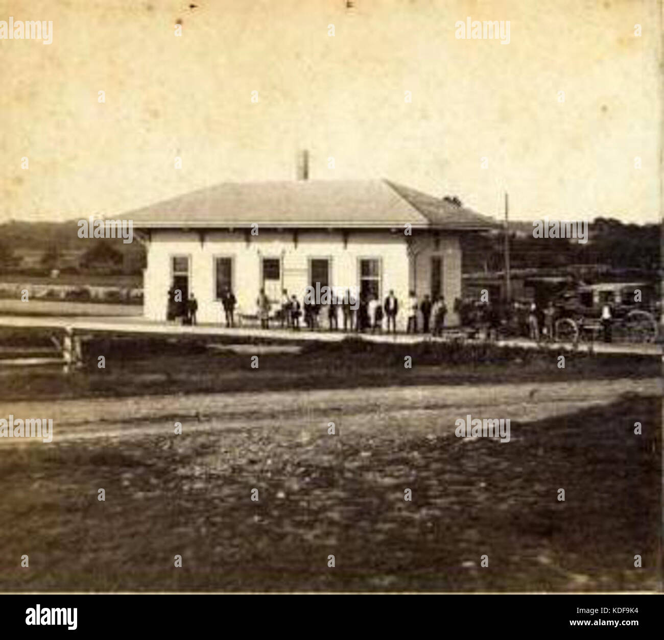Marshfield station from stereo view Stock Photo Alamy