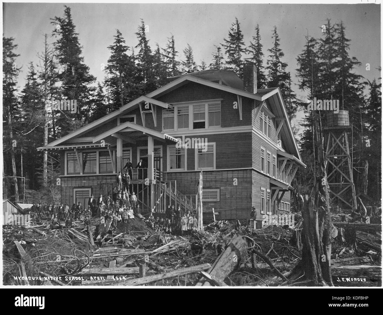 Hydaburg native school. April, 1914. NARA 297782 Stock Photo Alamy