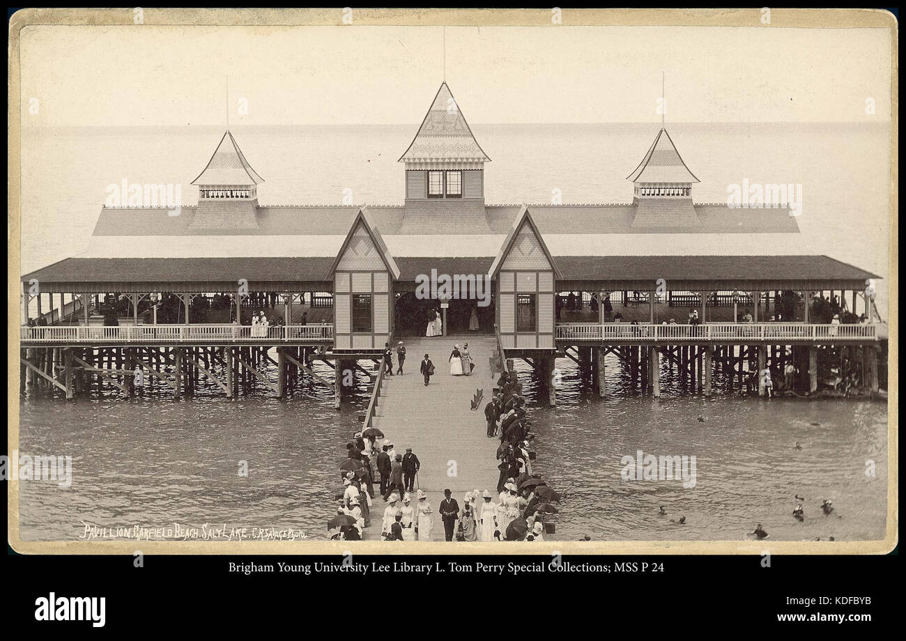 Pavilion, Garfield Beach, Salt Lake, C.R. Savage, Photo Stock Photo