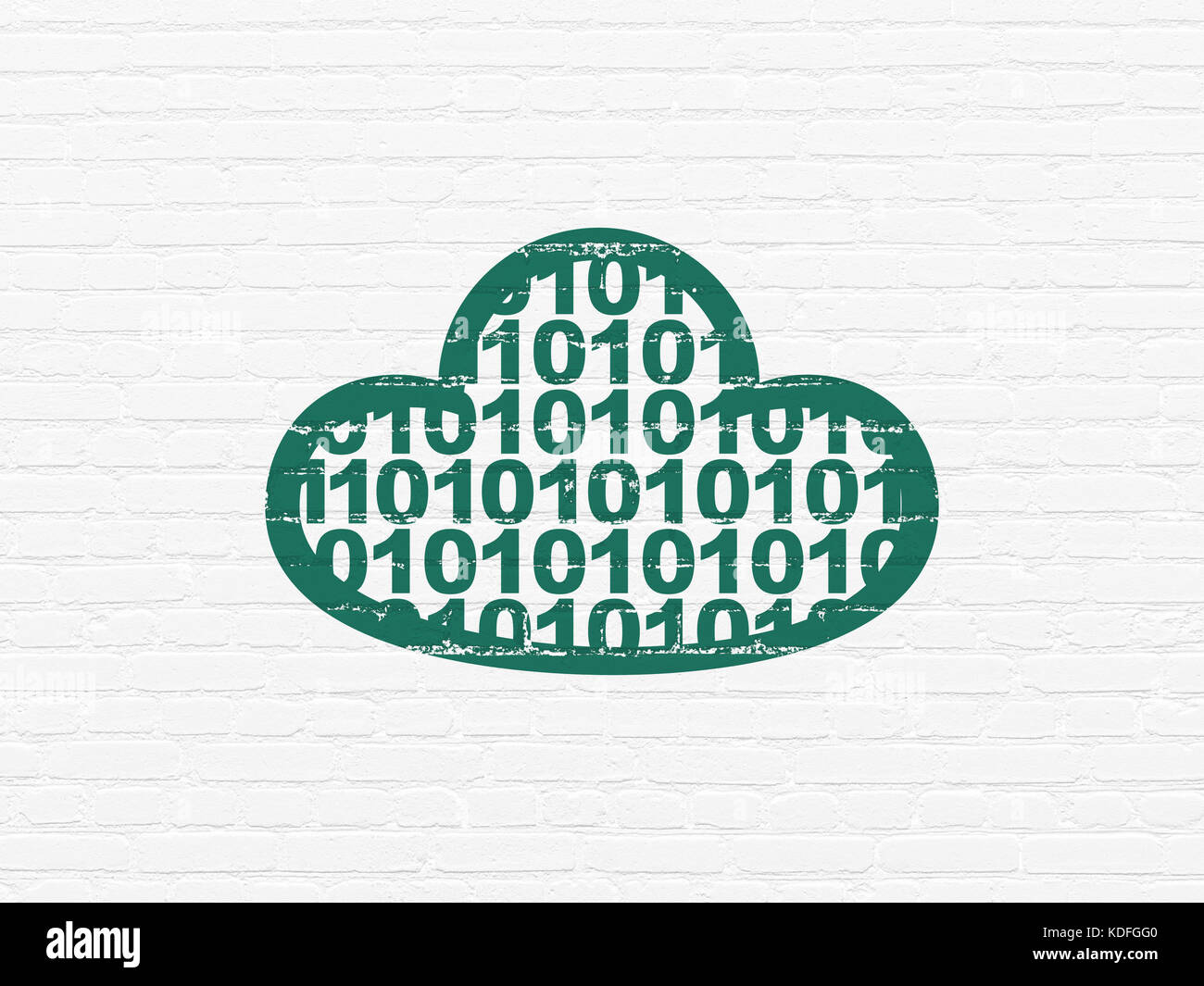 Cloud technology concept: Cloud With Code on wall background Stock ...