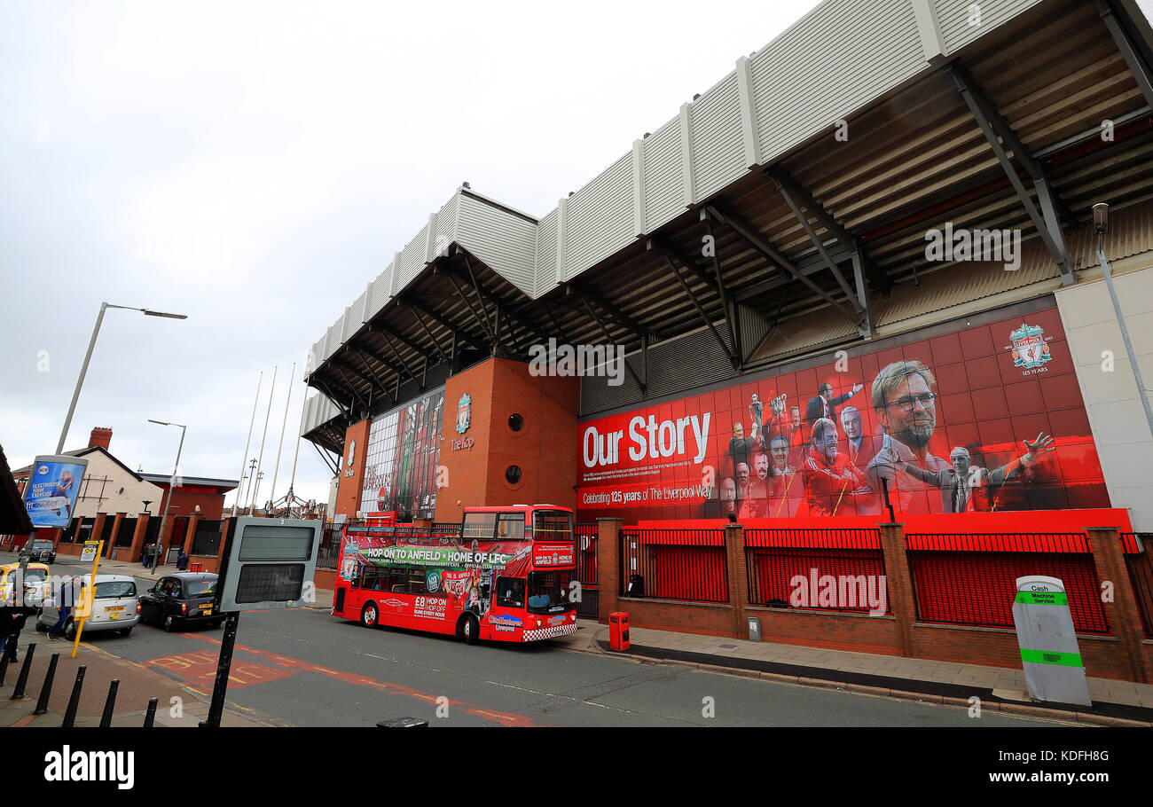 The newly renamed Kenny Dalglish Stand at Anfield, Liverpool Stock