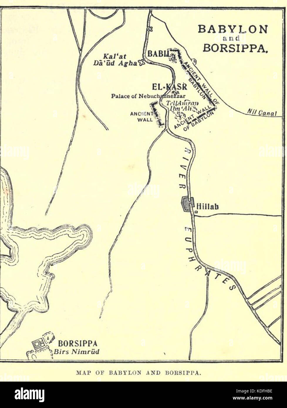 Map of Babylon and Borsippa Stock Photo Alamy