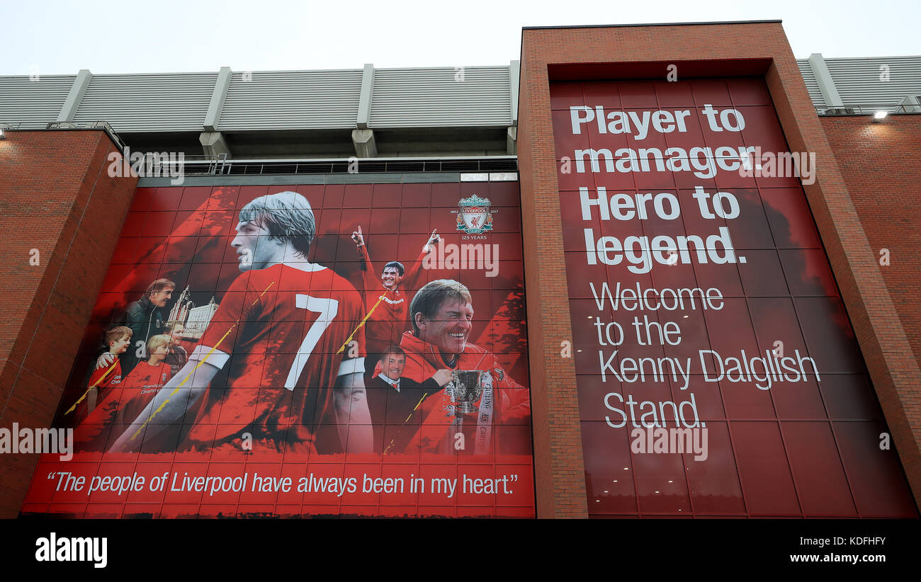 The newly renamed Kenny Dalglish Stand at Anfield, Liverpool Stock