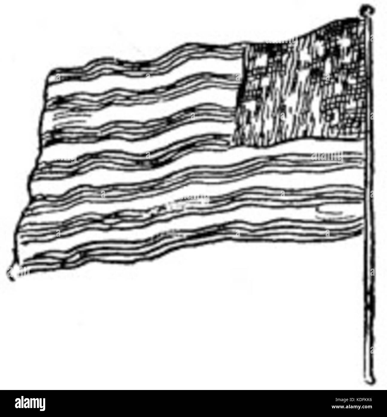 American flag sketch Black and White Stock Photos & Images - Alamy