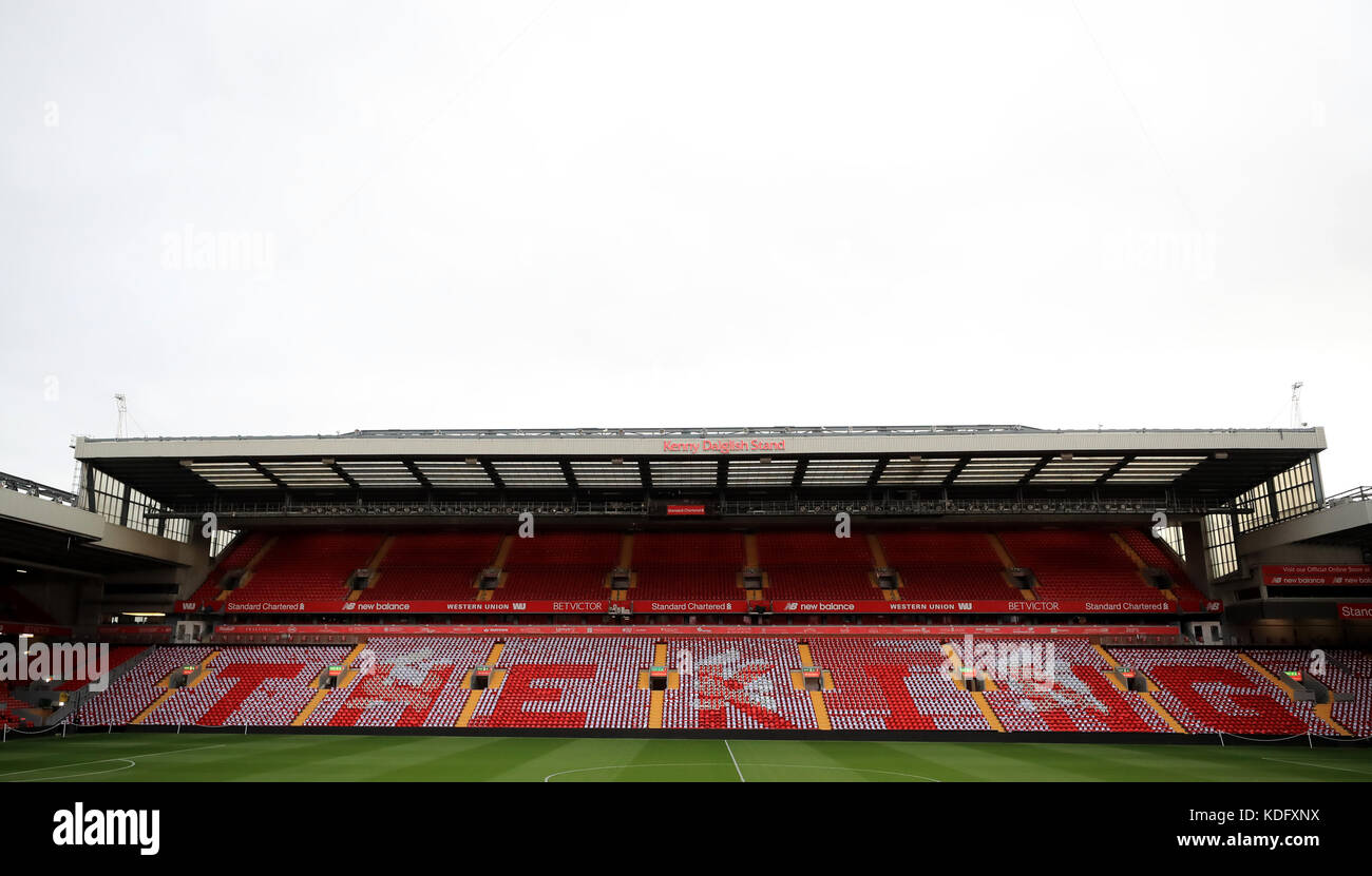 The newly renamed kenny dalglish stand during hires stock photography