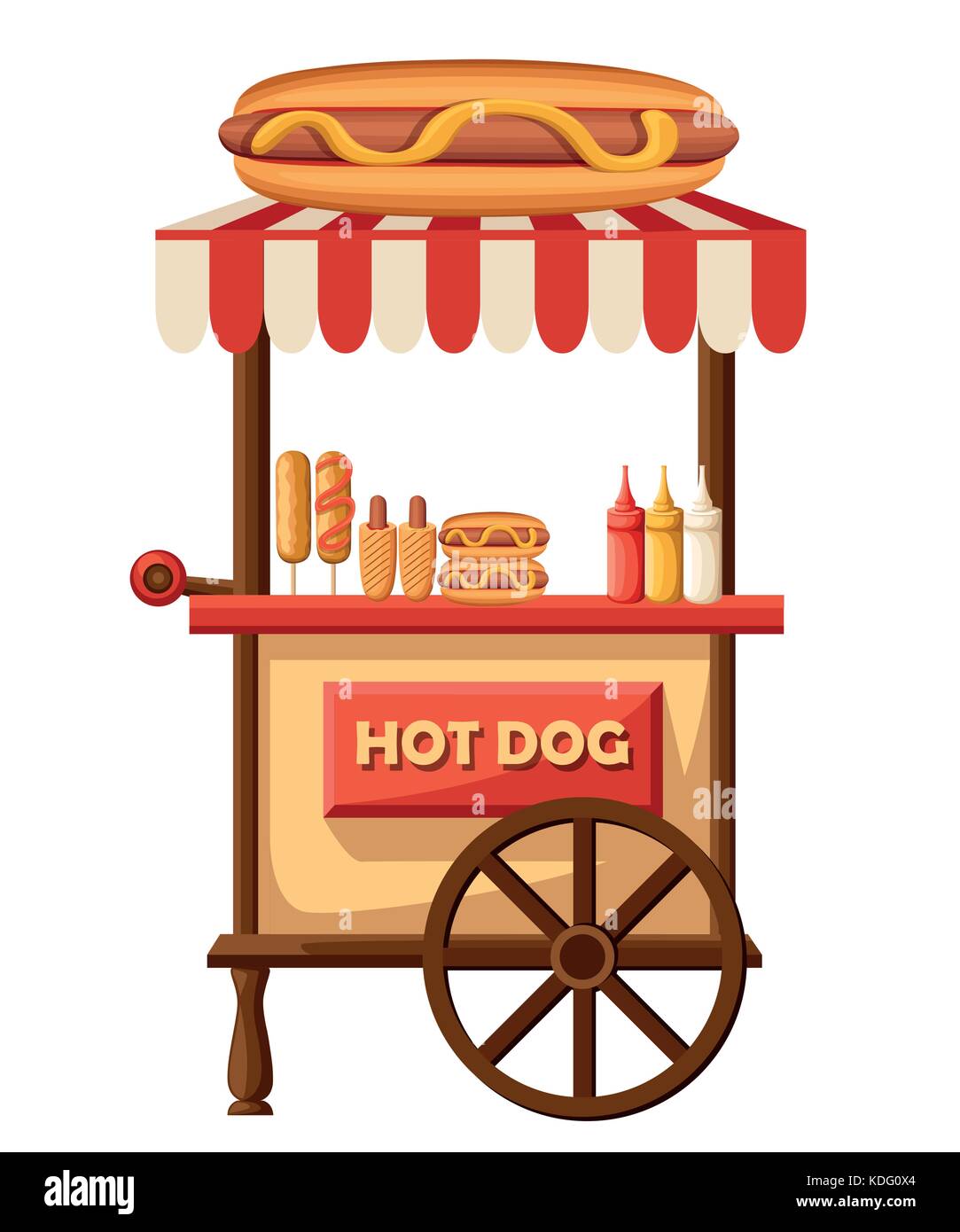 Hot Dog Microwave Oven Cover, Cartoon of Fast Food Truck Van with Salesman Shop Car Pattern Pastel Backdrop, Water Resistant Organizer with Pockets