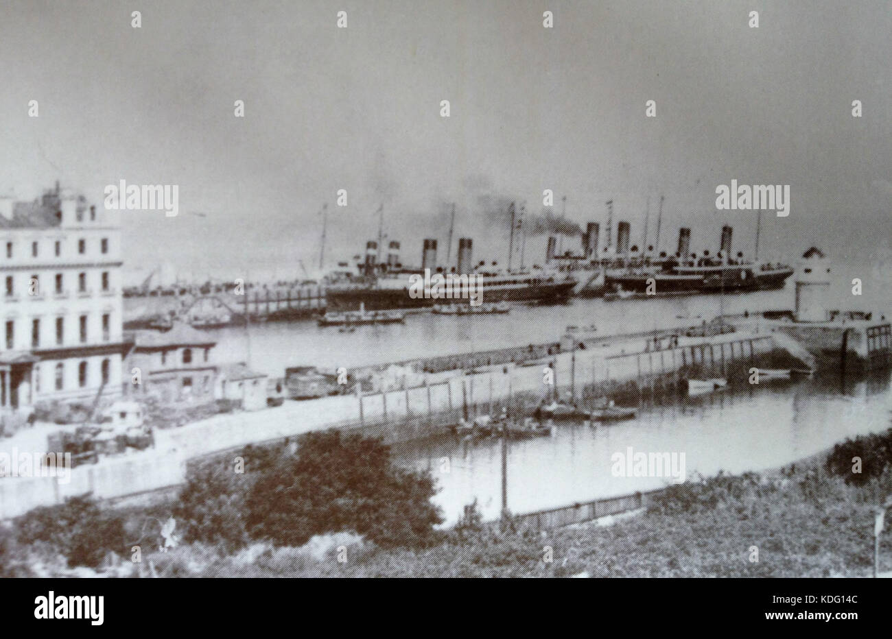 Picture of Douglas Harbour (pre World War II). Stock Photo