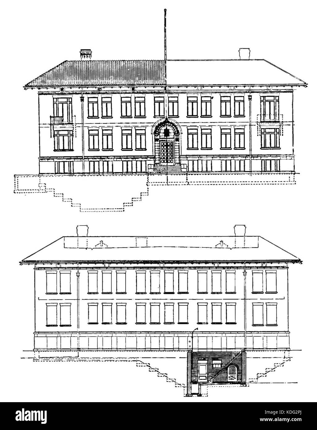 PSM V84 D418 Front and rear views of the building for the department of terrestrial magnetism Stock Photo