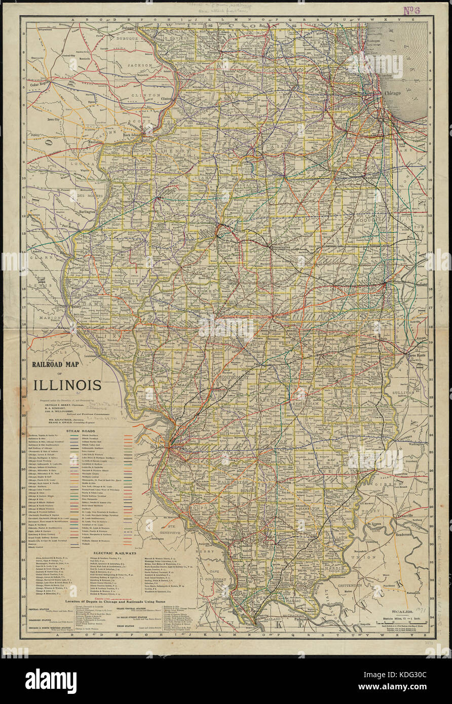 Railroad Map Of Illinois 13388105204 Stock Photo Alamy Railroad Map Of Illinois 13388105204 KDG30C 