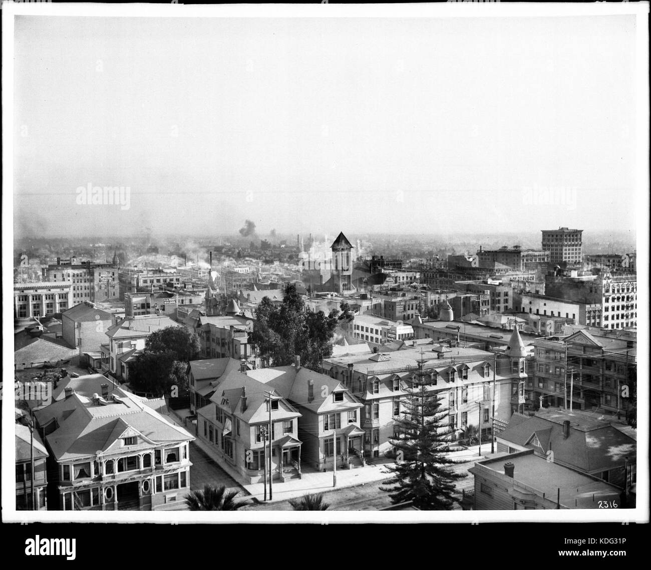 Vintage los angeles downtown Black and White Stock Photos