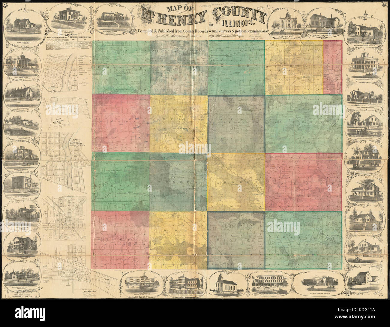 Map of McHenry County, Illinois (13406915405 Stock Photo Alamy