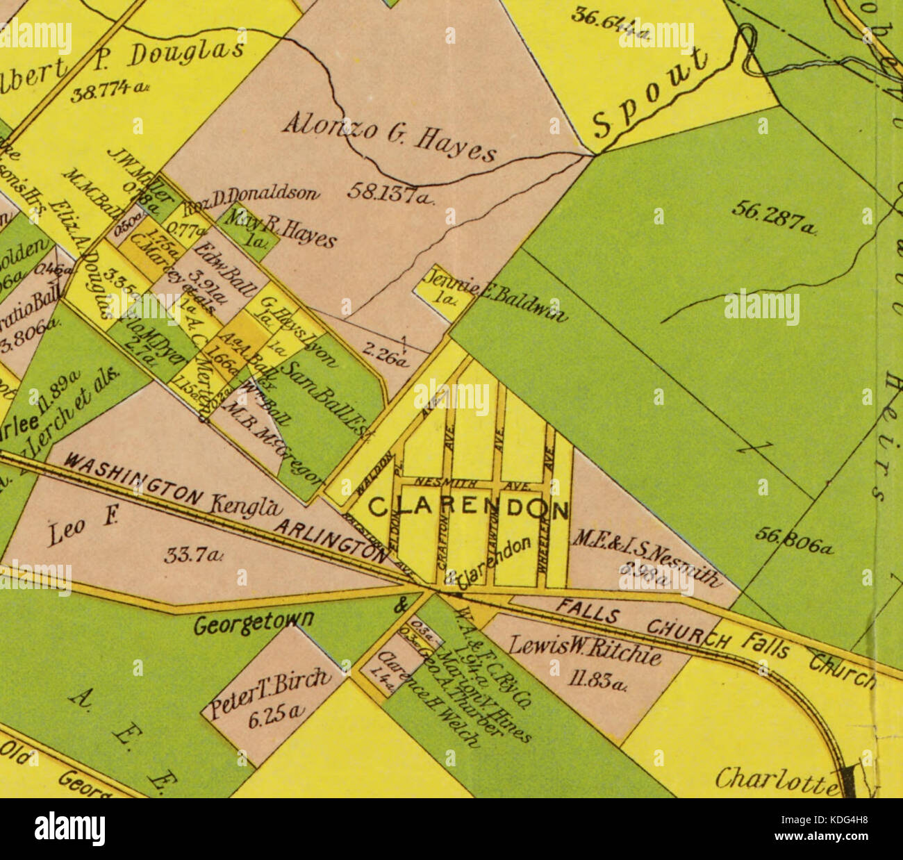Map Of Arlington Va Map From 1900 By Howell & Taylor, Showing Clarendon In Arlington, Va Stock  Photo - Alamy