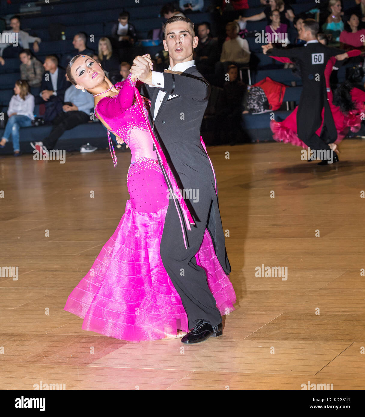 Ballroom dancers at the International Ballroom Championships  at the International Hall, Brentwood., Stock Photo