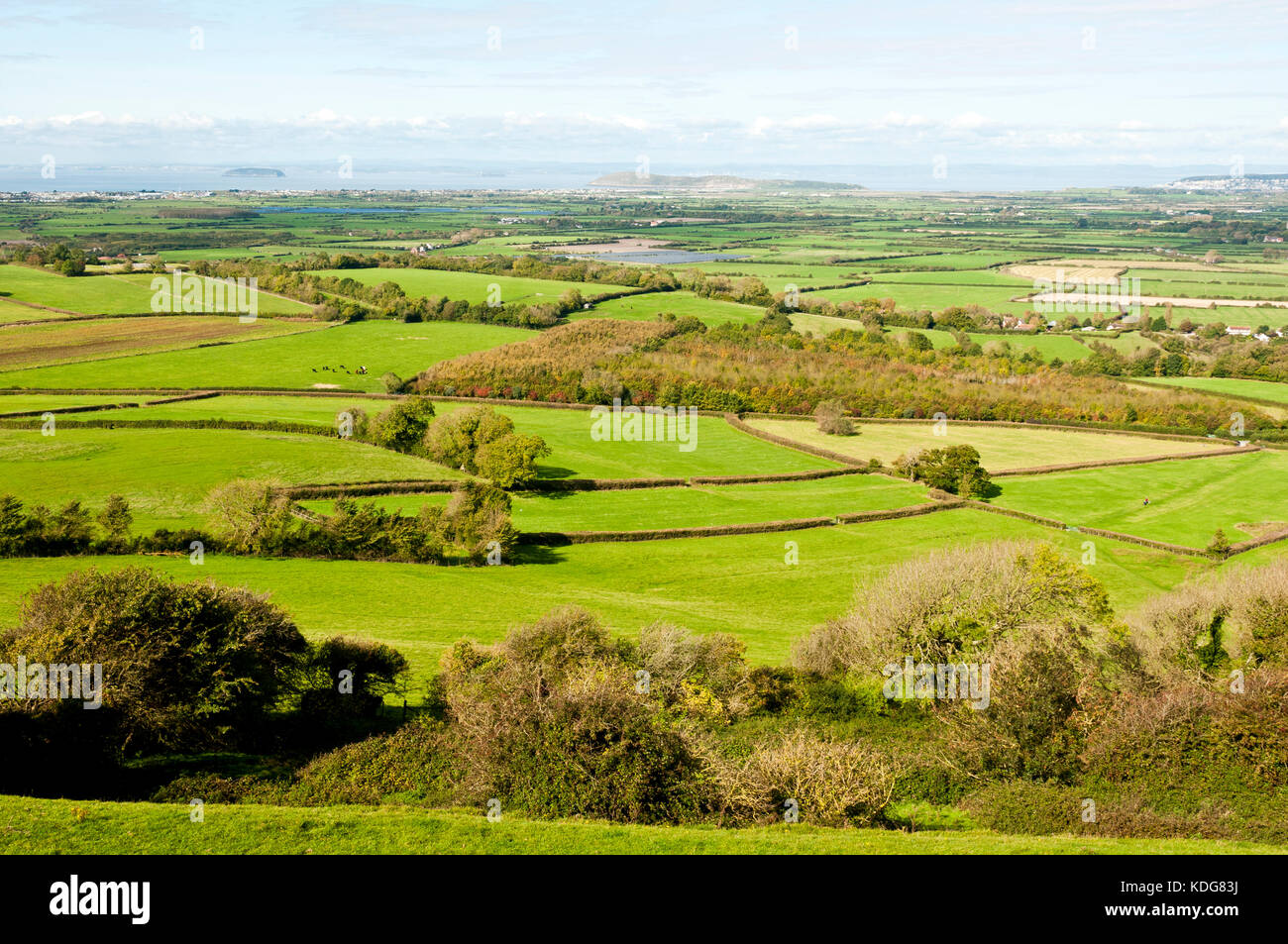 View from Brent knoll, Somerset Stock Photo Alamy