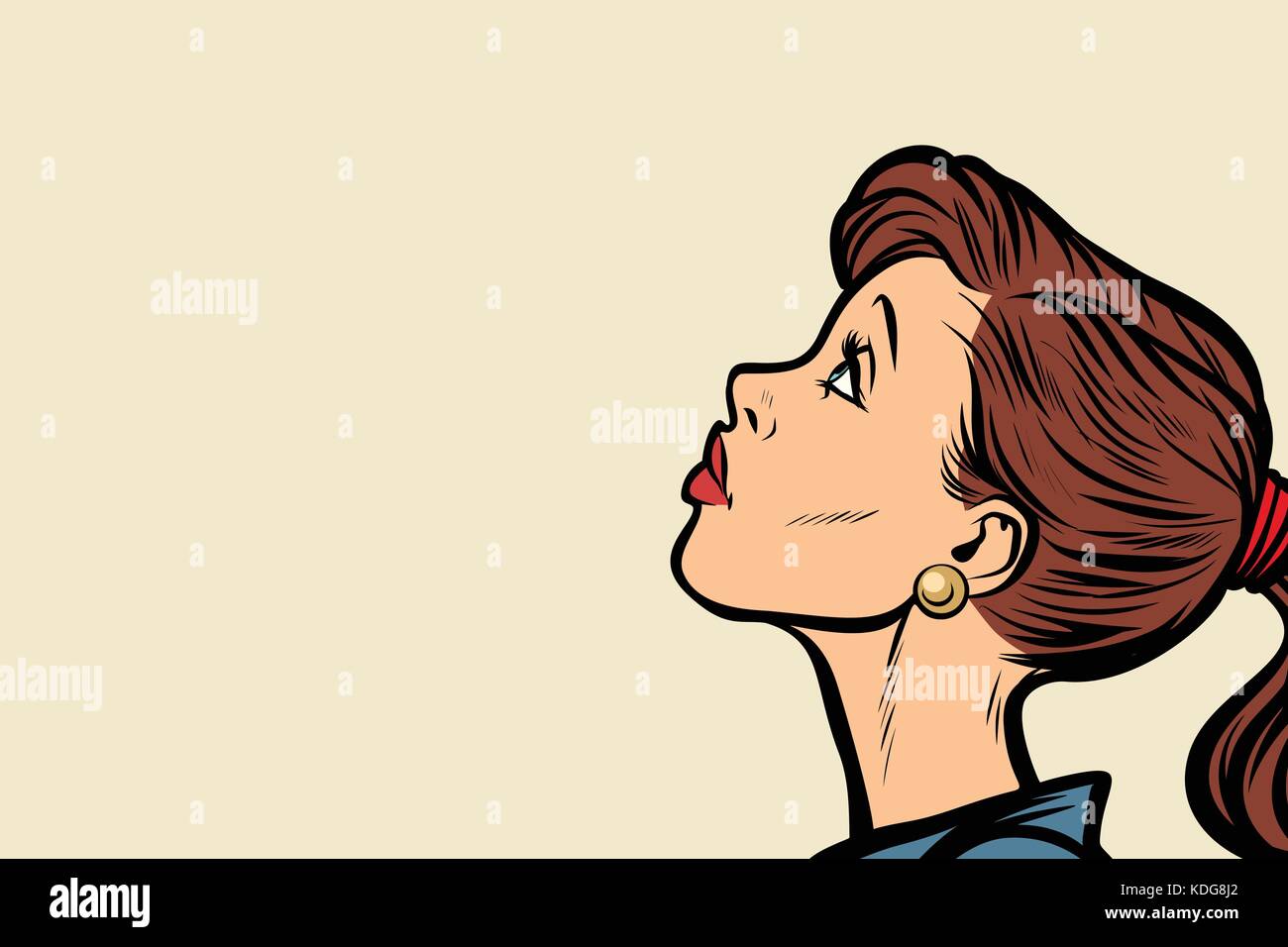 Close-up woman face profile. Pop art retro vector illustration Stock Vector  Image & Art - Alamy