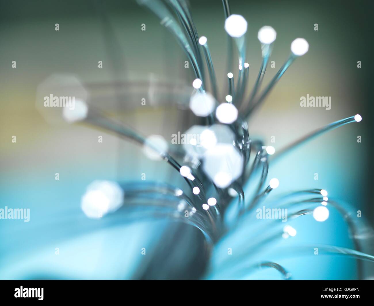 Fibre optics used to carry high volumes of data. Stock Photo