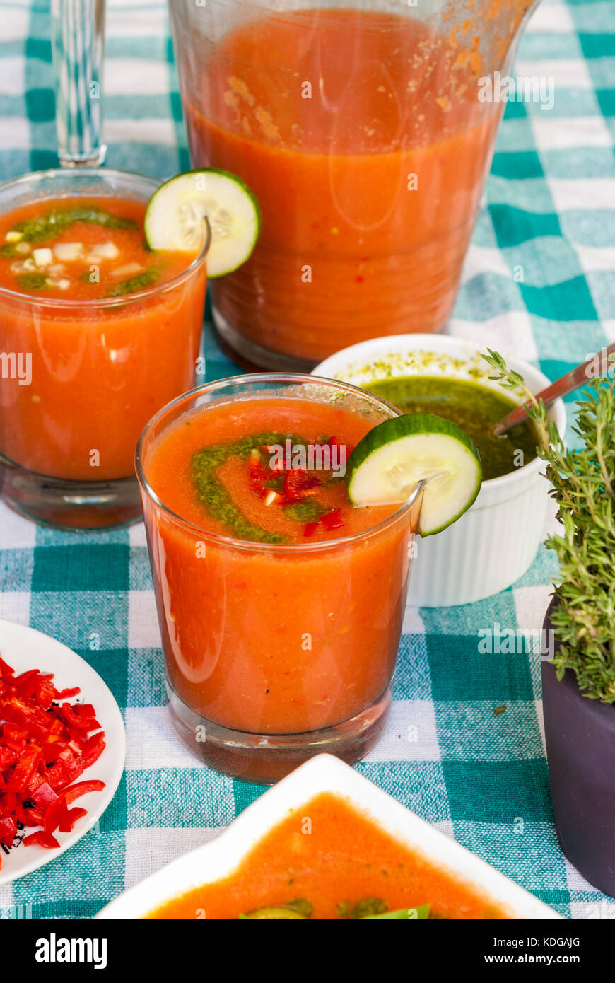 Traditional spanish Gazpacho soup vegan vegetarian Stock Photo Alamy